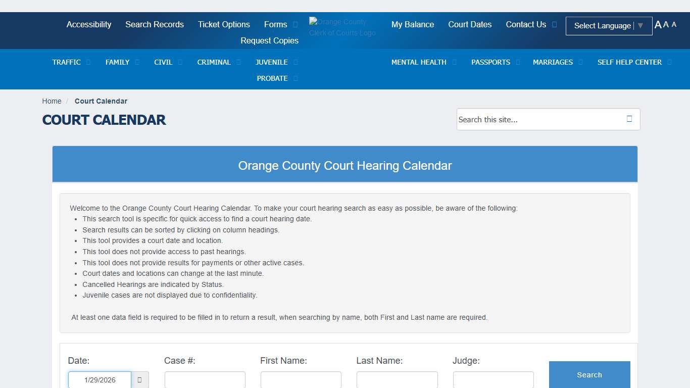 My Orange Clerk Home